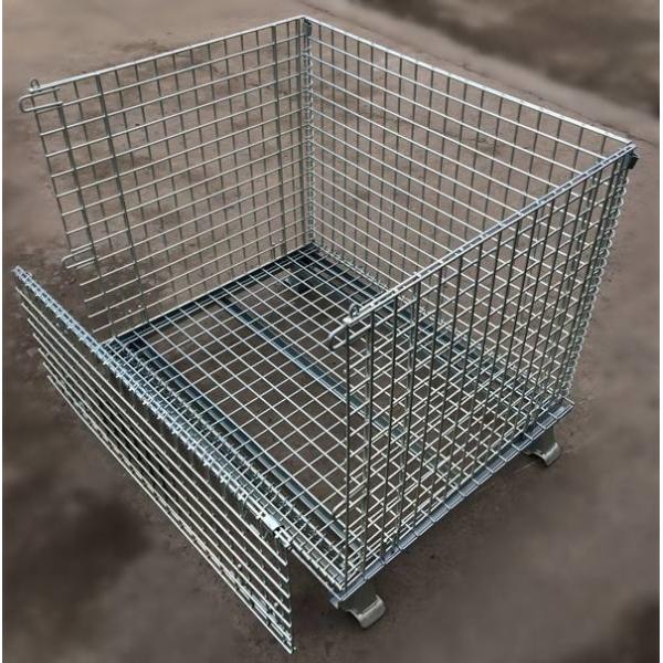 Custom Size Stacking Pallet Racks , Industrial Wire Containers For Bulk Materials Handling