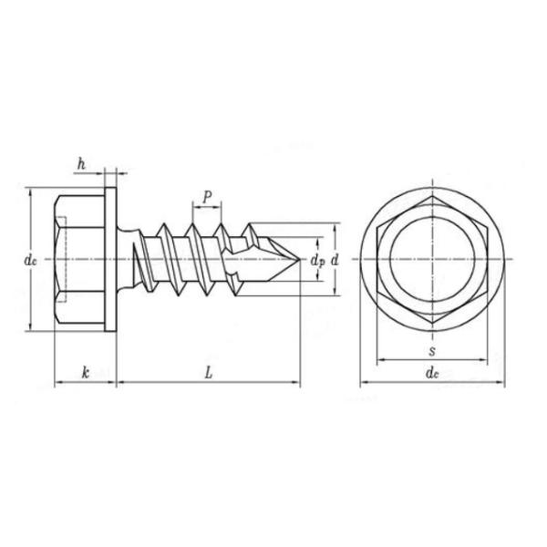 ANSI винта собственной личности нержавеющей стали M5.5 сверля с шайбой Epdm