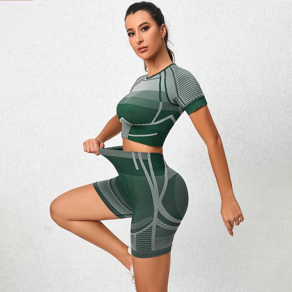 Body-building suit female summer sexy with chest pad Europe and the United States elastic fast-drying sports clothes hig