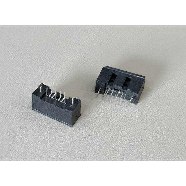 1.27mm PCB male header connector, 7 pin right-angle gold-plated double row electrical signal connector for SATA interface server storage automotive electronics power and data transmission