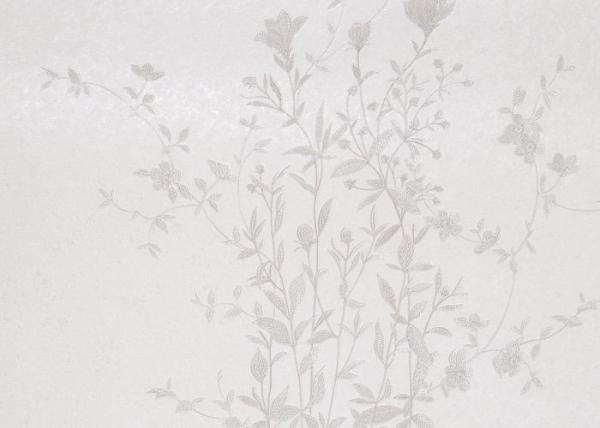 Waterproof Silver Rustic Floral Wallpaper , Removable Embossed Vinyl Wallpaper