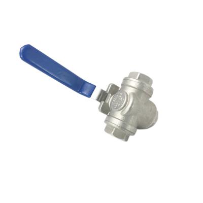 Three Way Ss304 Stainless Steel Valves Hydraulic Manual Swing Ball Valve