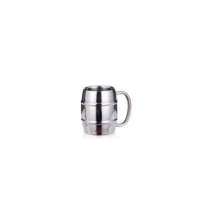 220ml SS beer mug double wall metal with handle mirror surface