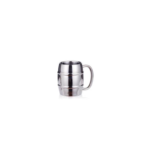 220ml SS beer mug double wall metal with handle mirror surface