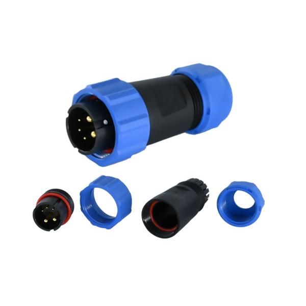 IP68 Threaded Male Female Connector 12mm Cable 5 7 9 12 Pins Cuzn Pa