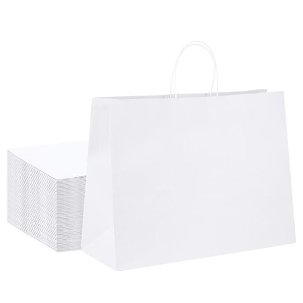 Supply Thick White Brown Craft Clothes And Shoe Kraft Paper Bags With Logo For Packaging
