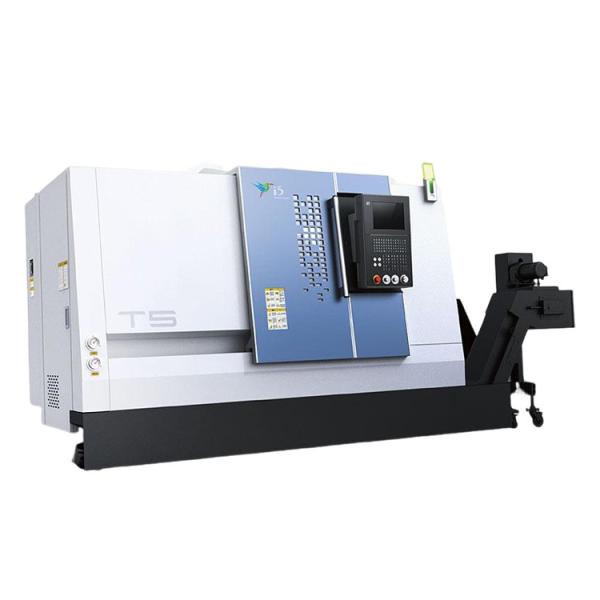 SMTCL Horizontal Slant Bed CNC Lathe Machine T5-100Q Metal Milling CNC Turning