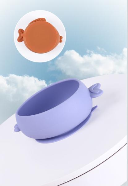 Anti Slip And Drop Resistant Silicone Baby Bowl With Super Strong Suction At The Bottom Baby Self Feeding Silicone Bowl