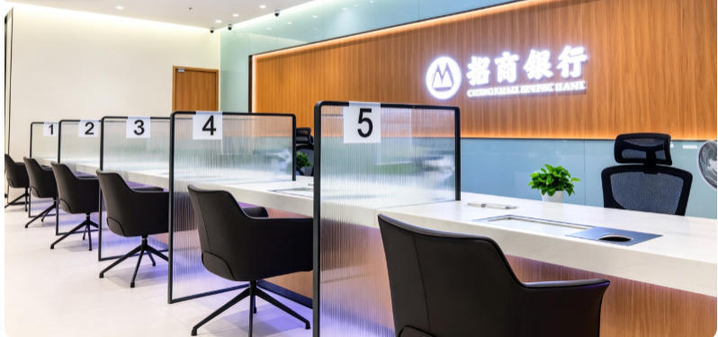 Full Set Financial Furniture Bank Reception Counter Customized
