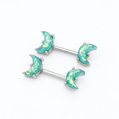 extremidade Dichroic verde azul perfurando da lua da joia do bocal dobro de 14G 1.6mm