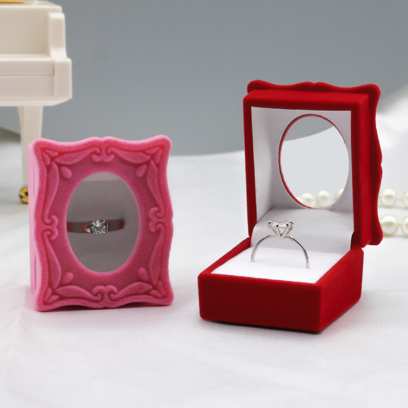 Necklace Earrings Rings Bracelet Custom Velvet Jewelry Box Hinged Velvet Gift Box