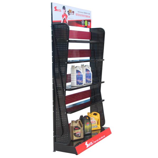 5 Tier ODM Service Metal Storage Stand , Freestanding Metal Shelving For Motor Oil
