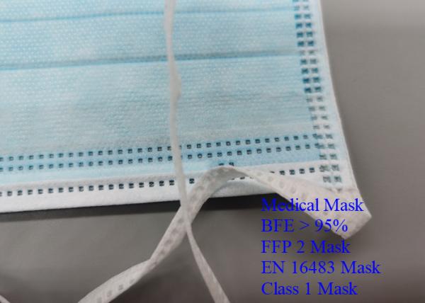 Hypoallergenic Surgical Disposable Mask , Lint Free Disposable 3 Ply Face Mask