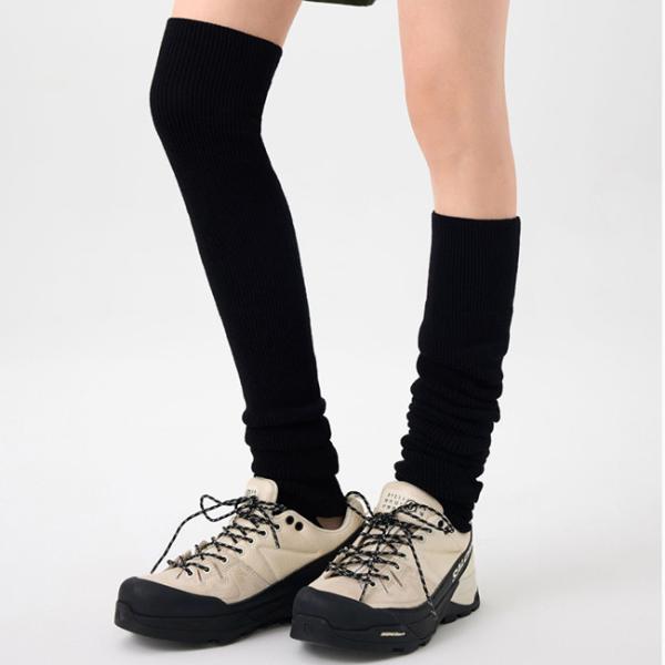 Femmes à nervures au-dessus du genou chaussettes hautes chaussettes chauffantes pour les jambes sans orteils chauffantes pour les jambes pour le yoga et le ballet