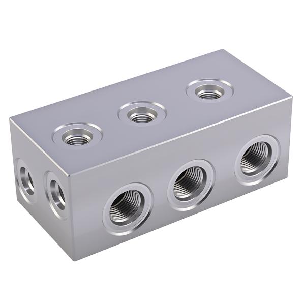 Bloque de manifold hidráulico CNC de precisión para perforación en alta mar