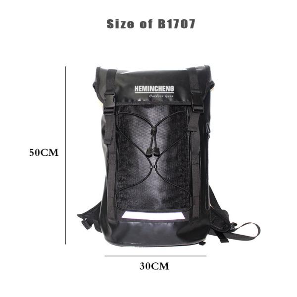 25L 500D PVC Tarpaulin Laminated Rolltop Rucksack For Camping Hiking