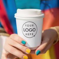 Logo personnalisé Imprimé à emporter 12 oz carton jetable de thé tasse de papier à boisson chaude avec porte-couvercle