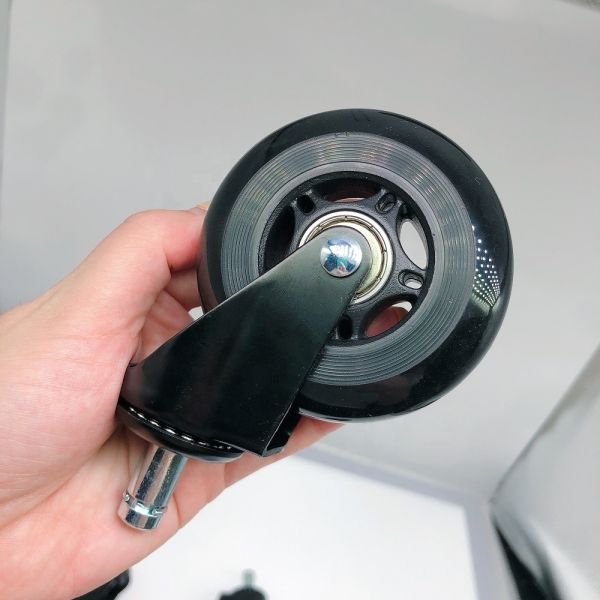 3 Inch 75mm Transparent Black PU Office Chair Caster Wheels – Smooth Running Noiseless Floor-Protecting Casters