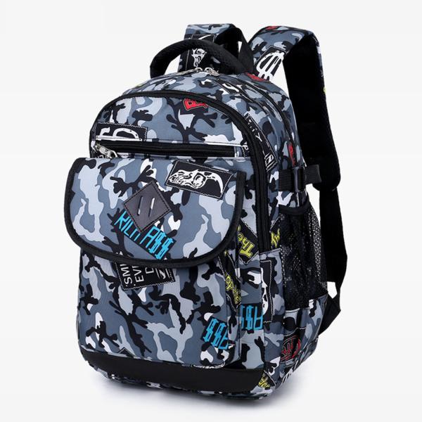Nylon couple students zipper backpack casual polyester printed breathable wear-resistant soft handle backpack