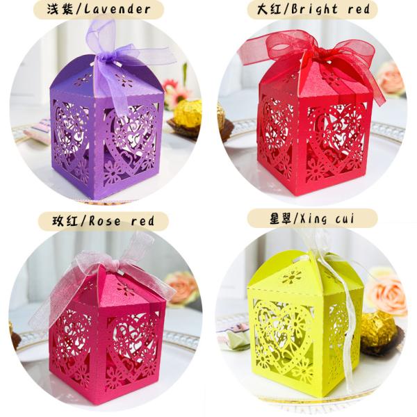 7.5x5x5cm Gift Packaging Box laser embossed Hollow Out For Wedding Souvenir