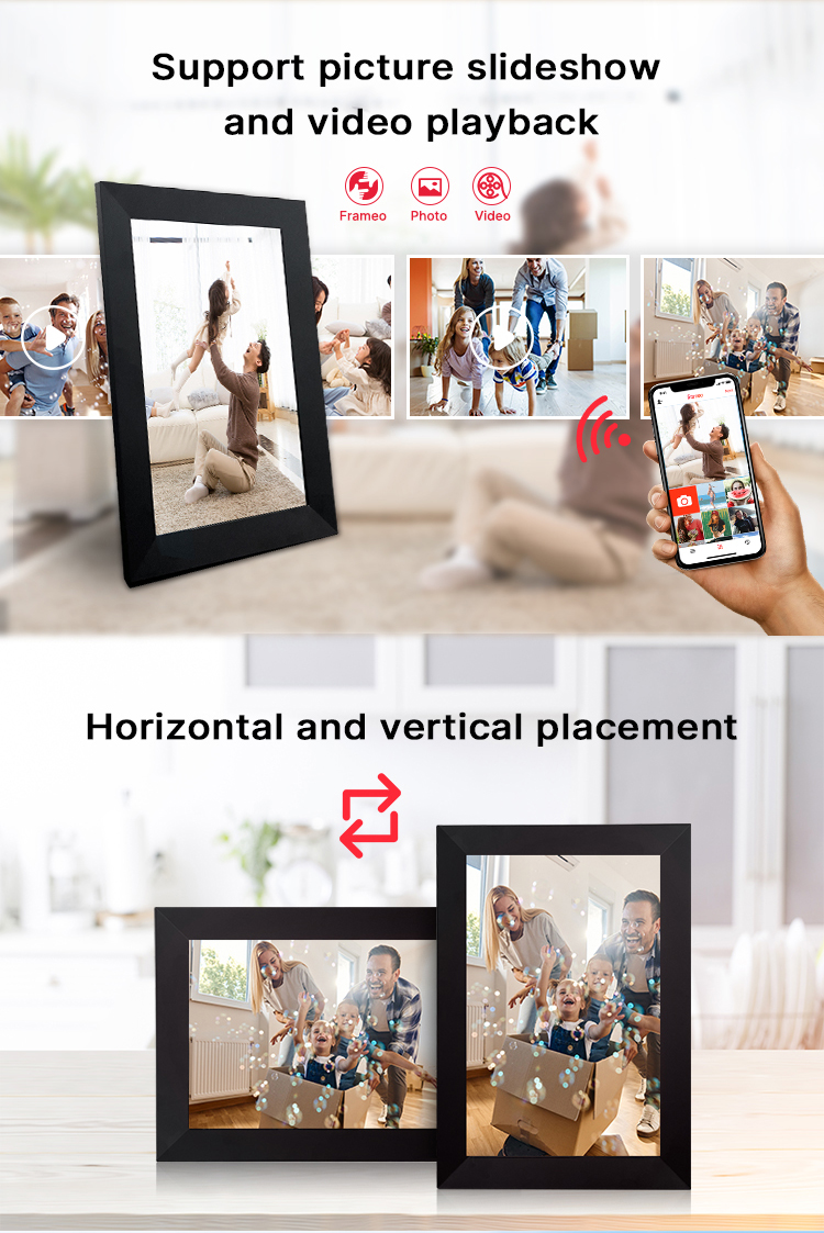 Мульти OSD язык 14 дюймовый HD цифровой фотокадр Пластиковый материал Облако Wifi планшет
