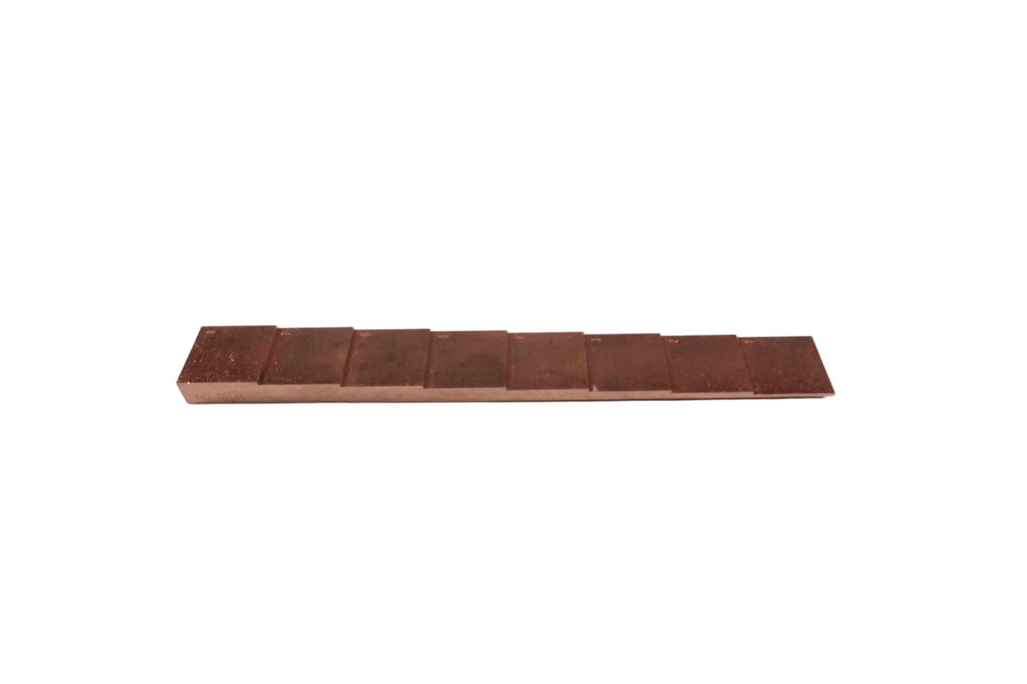 Metric 8 Step  Copper thickness 1 to 8mm NDT Ultrasonic Calibration Block