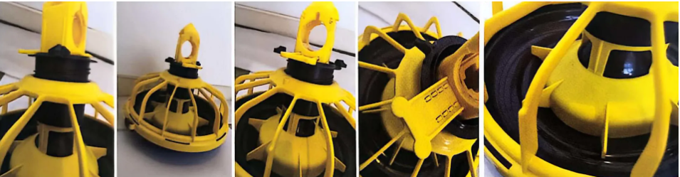 Commercial Poultry Cage System Featuring Durable Plastic Feed Pan