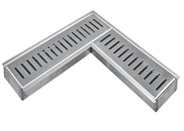 Bathroom Shower Room L-Shape Floor Drain Multi-Specification Brushed Sus304 Stainless Steel Bath Floor Drain