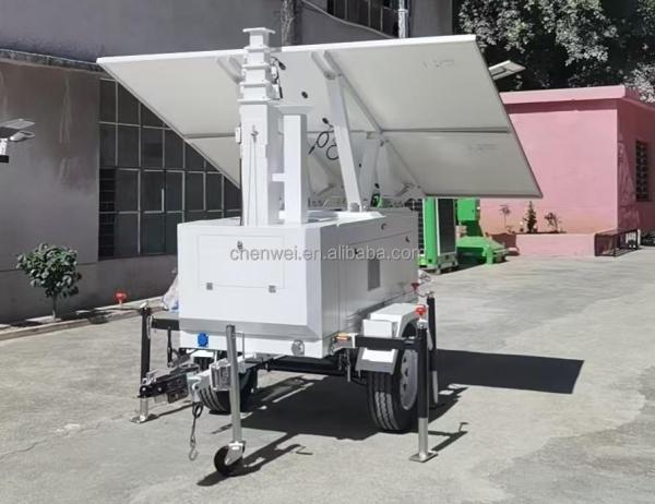 太陽光CCTVトレーラー 太陽光携帯ライトタワートレーラー 建設現場監視のためのエネルギーシステム