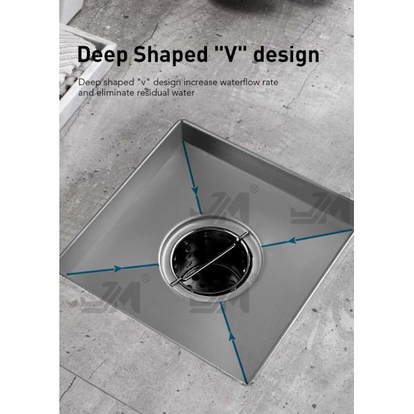 Flat Cover Shower Floor Drain SUS304 Material For Bathrooms Kitchens Garages