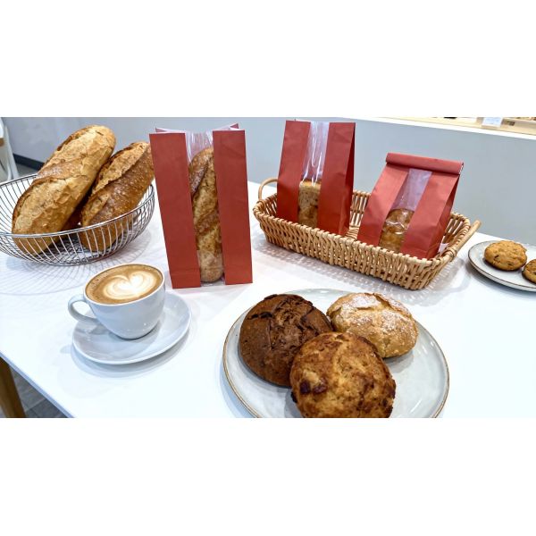 Customized Window SOS Kraft Paper Bag Stand Pouch With Tie Use For Baked Food
