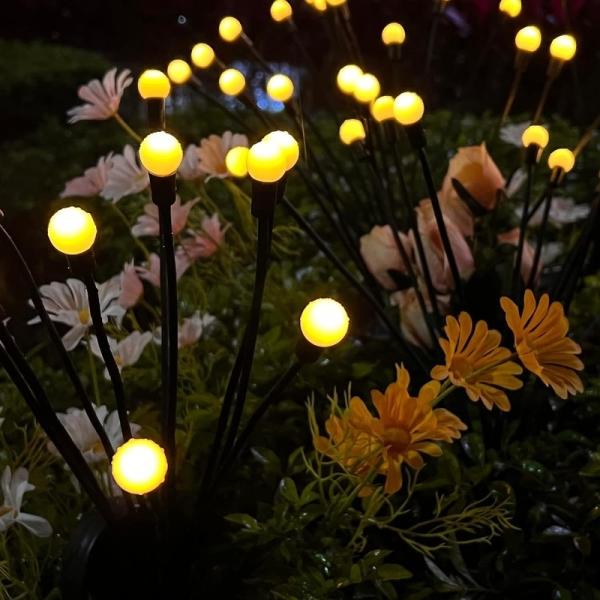 Decoração exterior Sistemas de iluminação solar Patio Pathway Luzes de vaga-lumes a energia solar