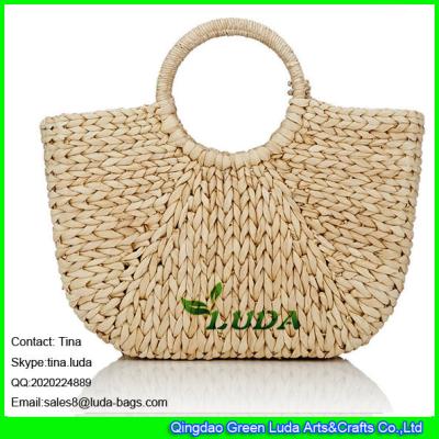 LDYP-027 macrame women hobo handbags cornhusk natural straw beach bag