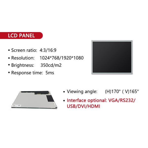 Exposição industrial do monitor do tela táctil, painel do Lcd do tela táctil do contraste alto