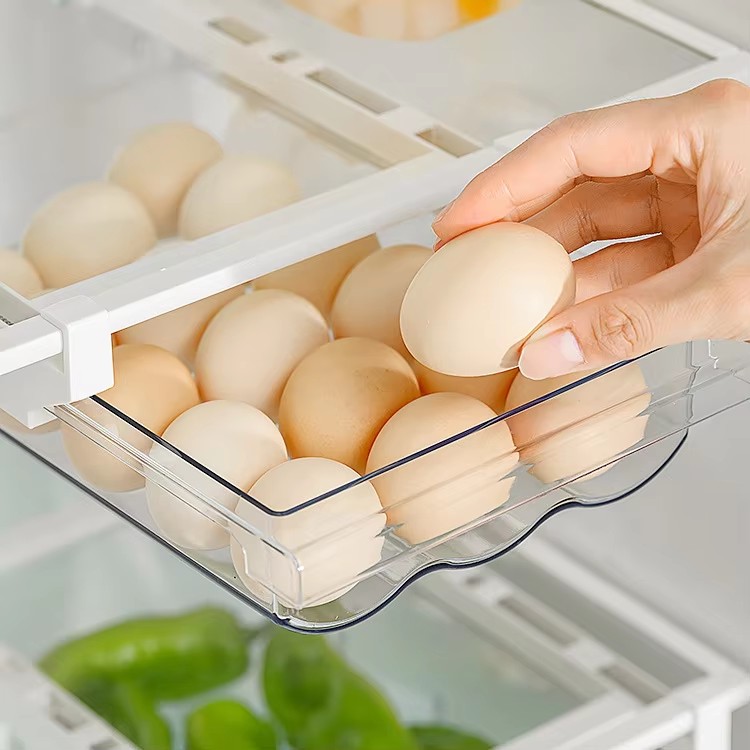 Transparent Plastic Storage Box for the Refrigerator  Drawer Style Egg Storage Box