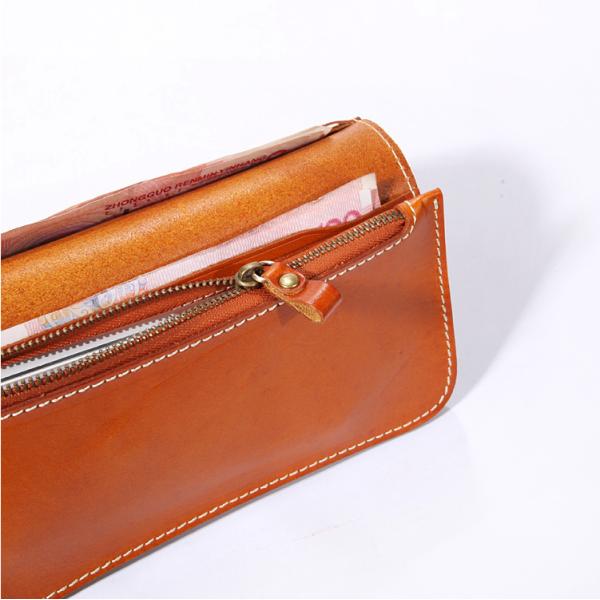 Vegetable Tanned Leather Wallet Mens Long Wallet Womens Leather Wallets