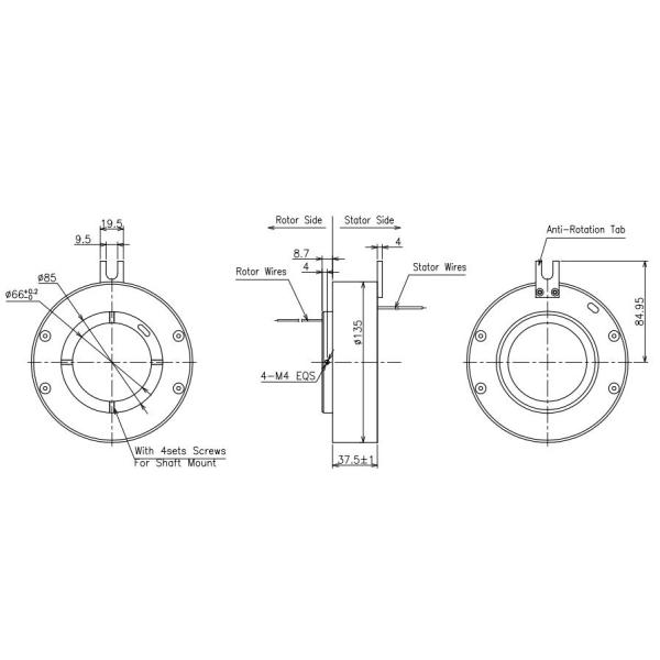 Дисплей 100rpm экспоната подгонял кольцо выскальзывания со скважиной 66mm внутренней