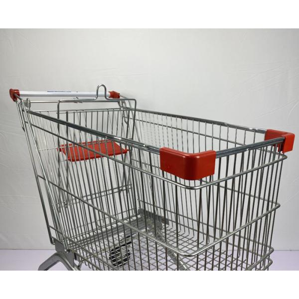 Style européen adapté aux besoins du client Revêtement de poudre de chariot à supermarché en métal du chariot 150L à épicerie