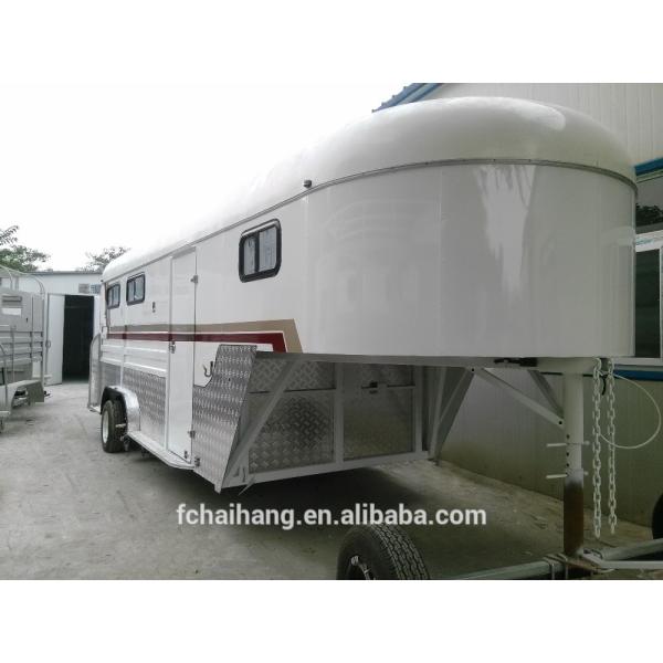 Chinese two horse trailer for sale,3 horse angle load trailer manufacturer