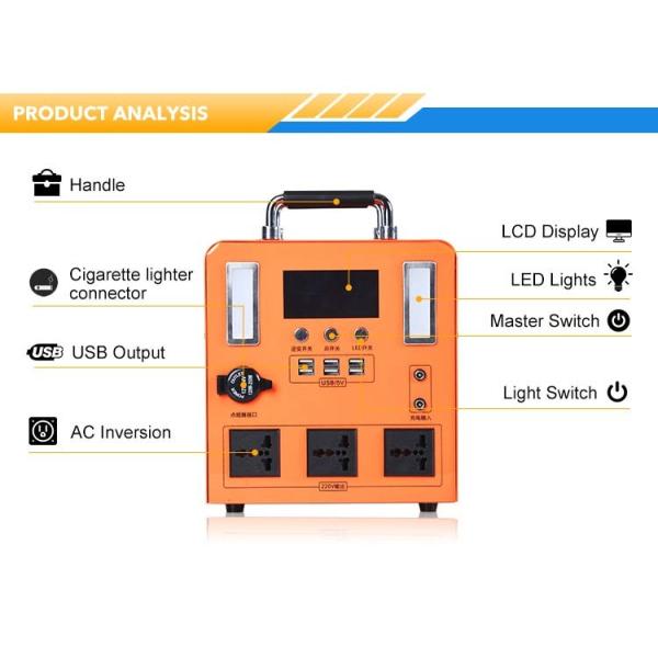 Outdoor Solar Portable Power Station 1000W Orange Solar Generator