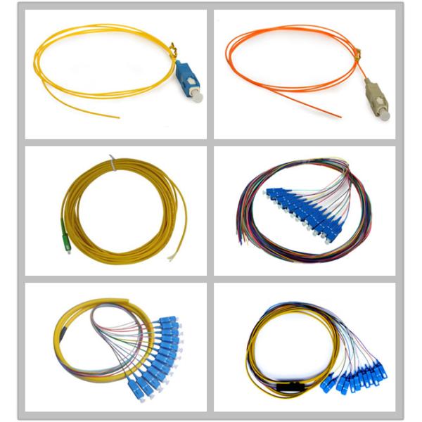 12core SC 3.0mm Optical Fiber Pigtail for Singlemode / Multimode Pigtail