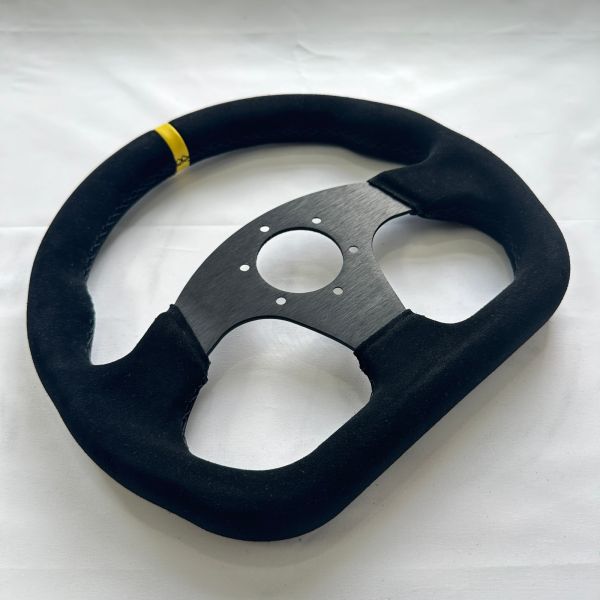 Left Hand Drift Race Car Steering Wheel 320mm Black Suede Spoke OEM