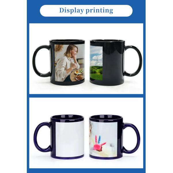 11oz Scratch White Ceramic Cup Gradient Design Factory Direct Sublimation Colorful Promotional Business Gifts
