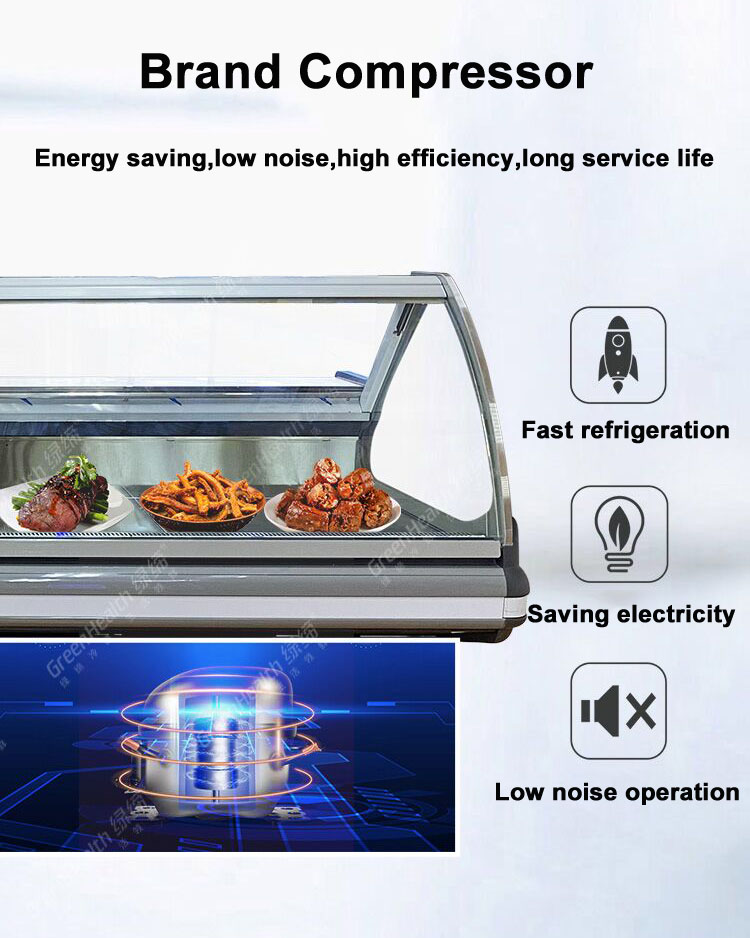 Countertop супермаркета Refrigerated охладитель витринного шкафа еды гастронома