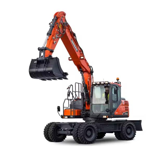 Excavadora de segunda mão de alta qualidade Refurbished Doosan DX140W Excavadora hidráulica de rodas
