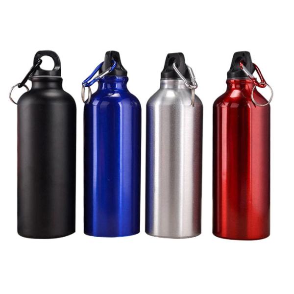 750mL Water Bottles With Carabiner Portable Aluminum Water Bottle Leakproof Water Jug For Hiking Travel Outdoor Sports Gym Fitness