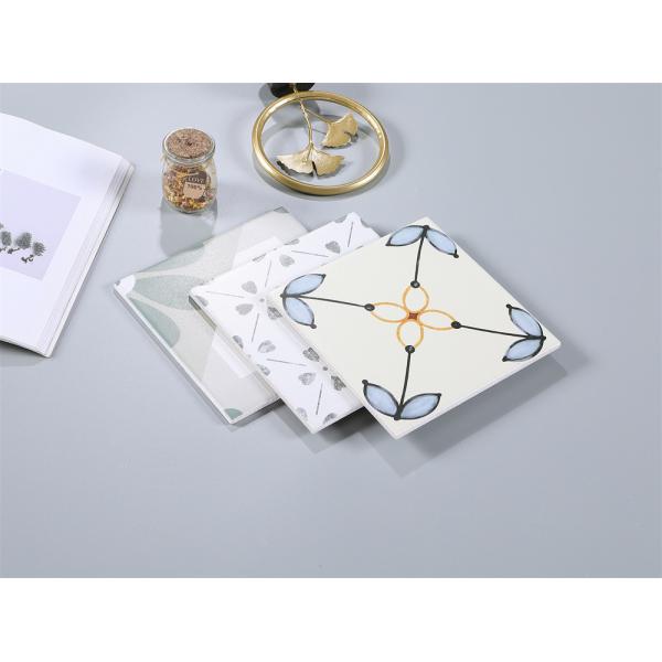 美しいベージュとブルー 20x20cm 壁内壁の花のタイル 4つのスタイル