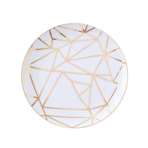 High Gloss Glaze Contemporary Porcelain Dinnerware Hand Drawing Gold Plating