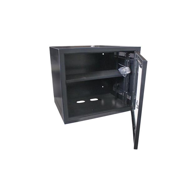 Glass Door Cabinet Black Wall Network Cabinet with Removable Side Panel