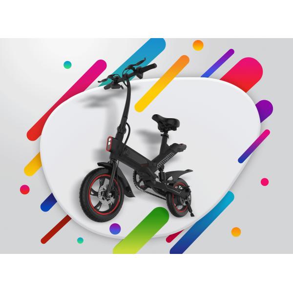 Small Folding Electric Assist Bike , Ergonomics Design Lightest Electric Folding Bike